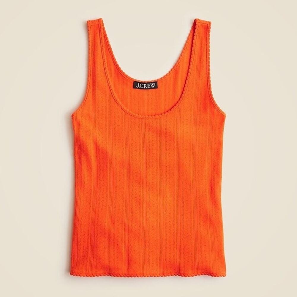 J.Crew Pointelle Tank Top Aperitif Red Size Medium NWT - Picture 10 of 10